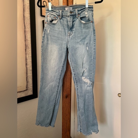 Pistola Distressed Light Blue Women's Jeans - Picture 1 of 7
